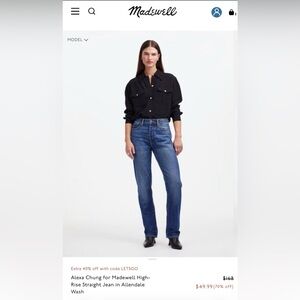 Madewell Women's Straight Leg Jeans in Blue